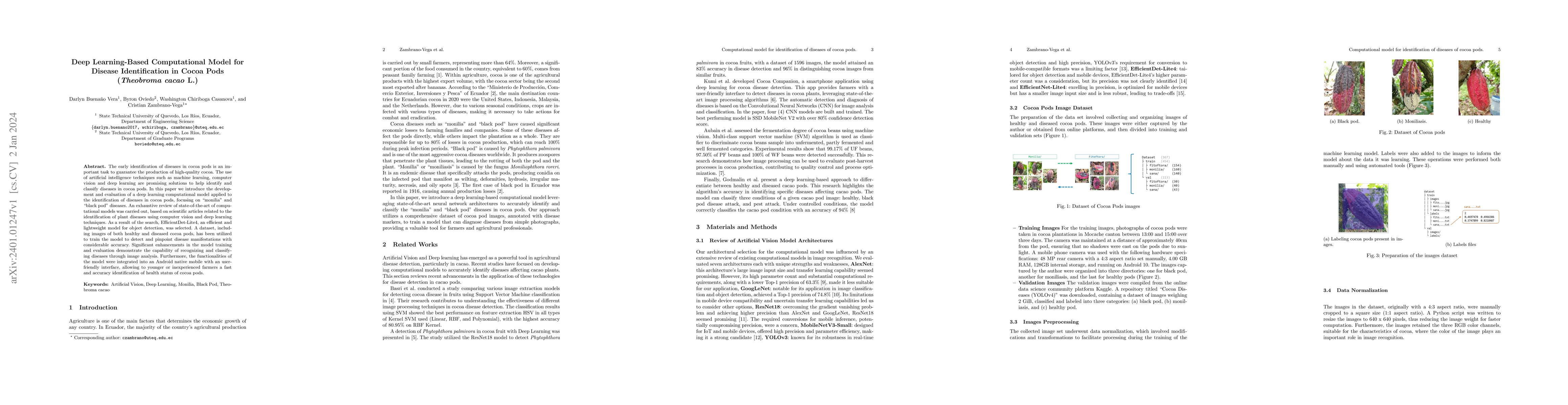 Thumbnail for Deep Learning-Based Computational Model for Disease Identification in
  Cocoa Pods (Theobroma cacao L.)