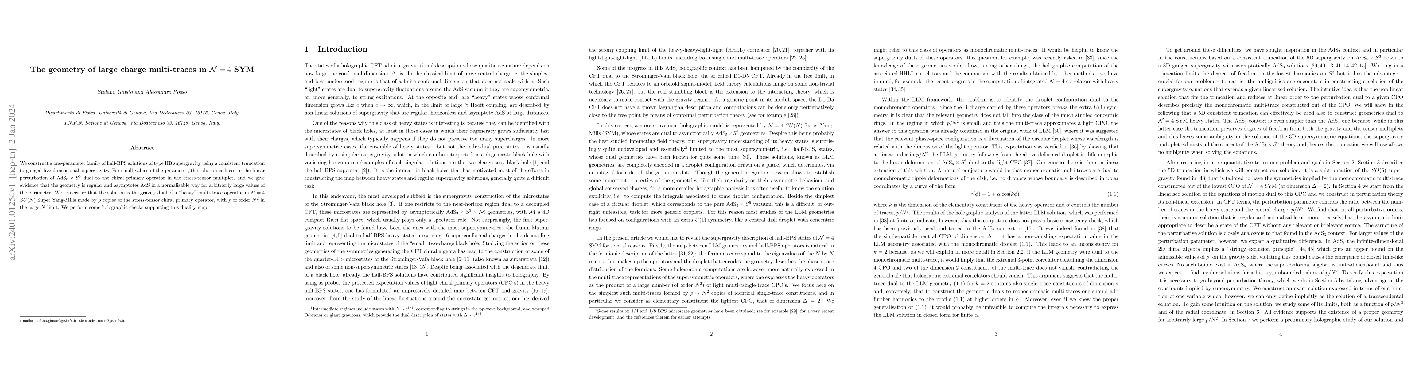 Thumbnail for The geometry of large charge multi-traces in $\mathcal{N}=4$ SYM