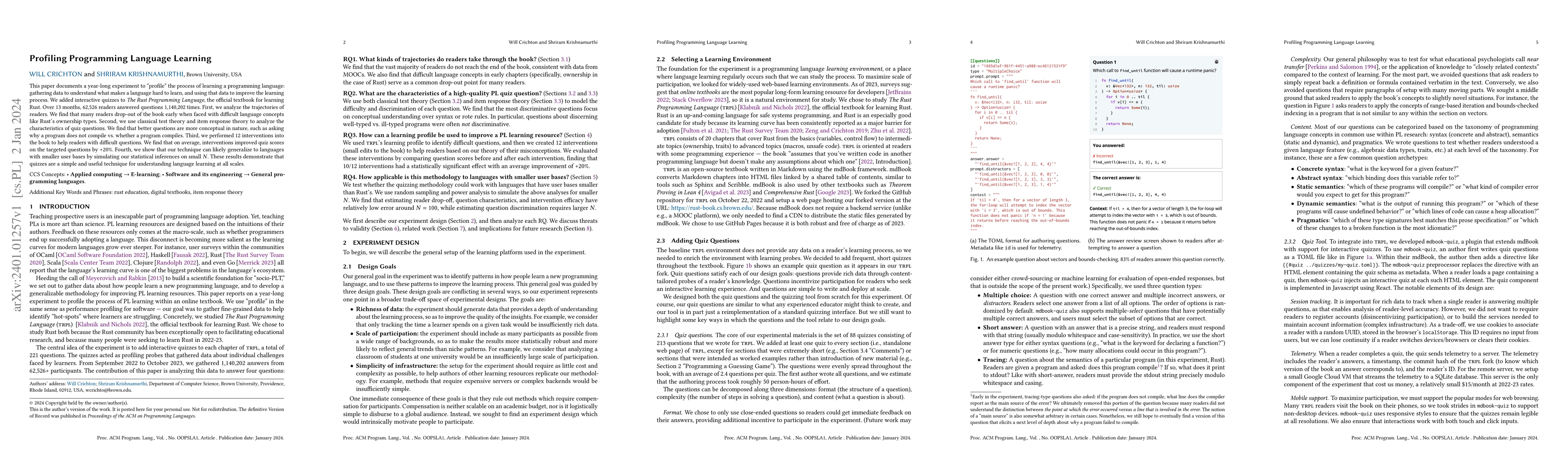 Thumbnail for Profiling Programming Language Learning