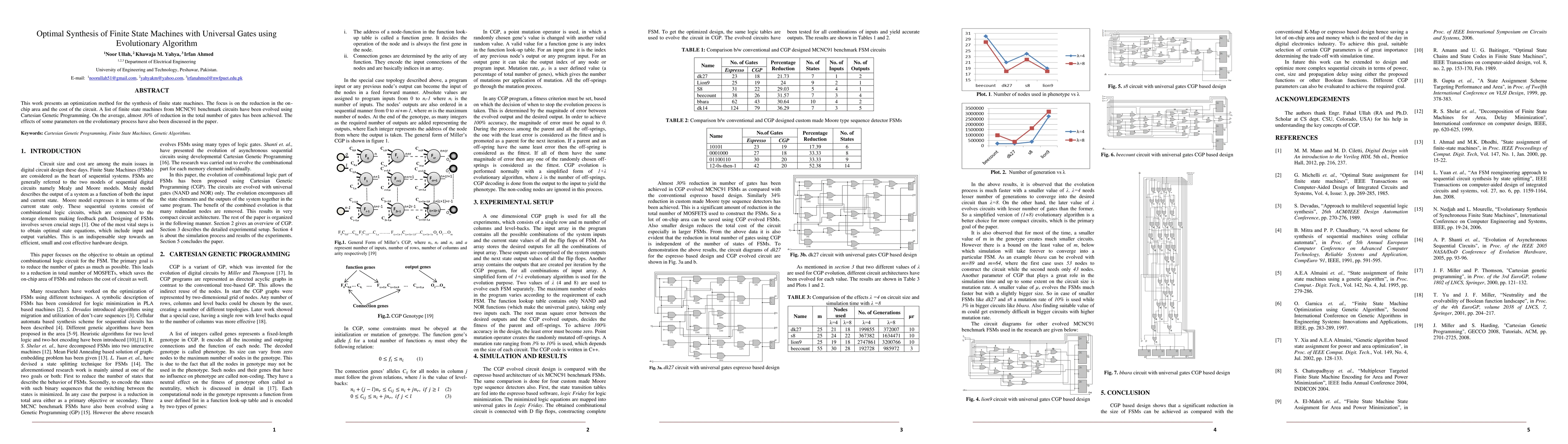 Thumbnail for Optimal Synthesis of Finite State Machines with Universal Gates using
  Evolutionary Algorithm