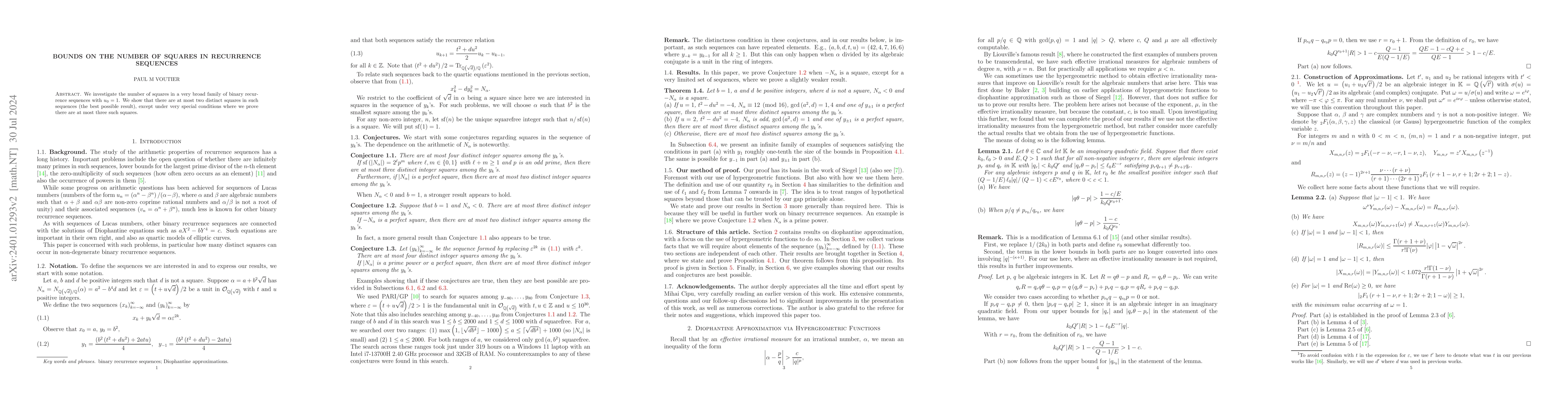 Thumbnail for Bounds on the number of squares in recurrence sequences