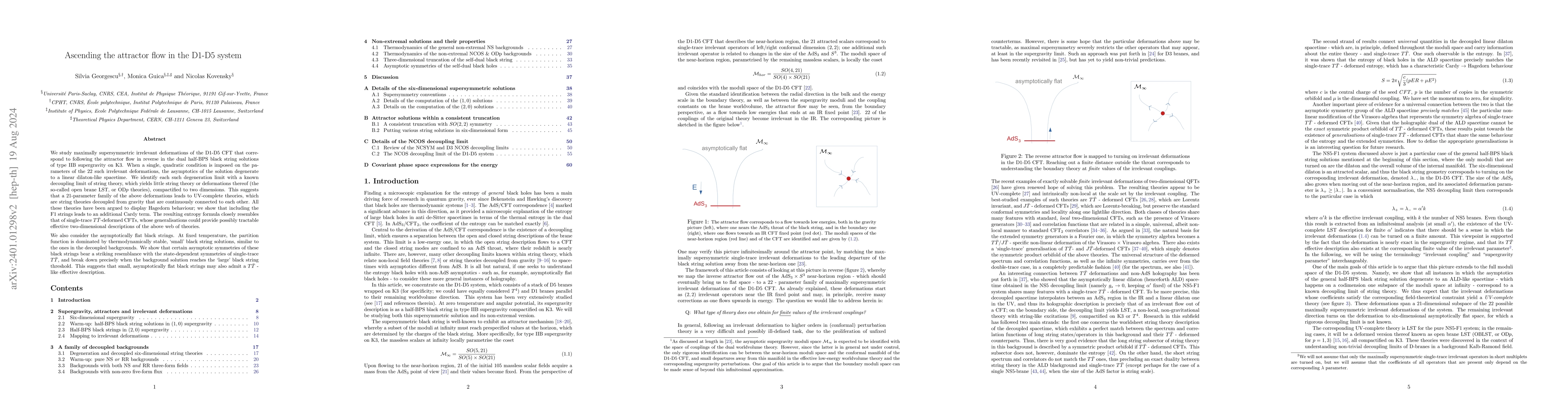 Thumbnail for Ascending the attractor flow in the D1-D5 system