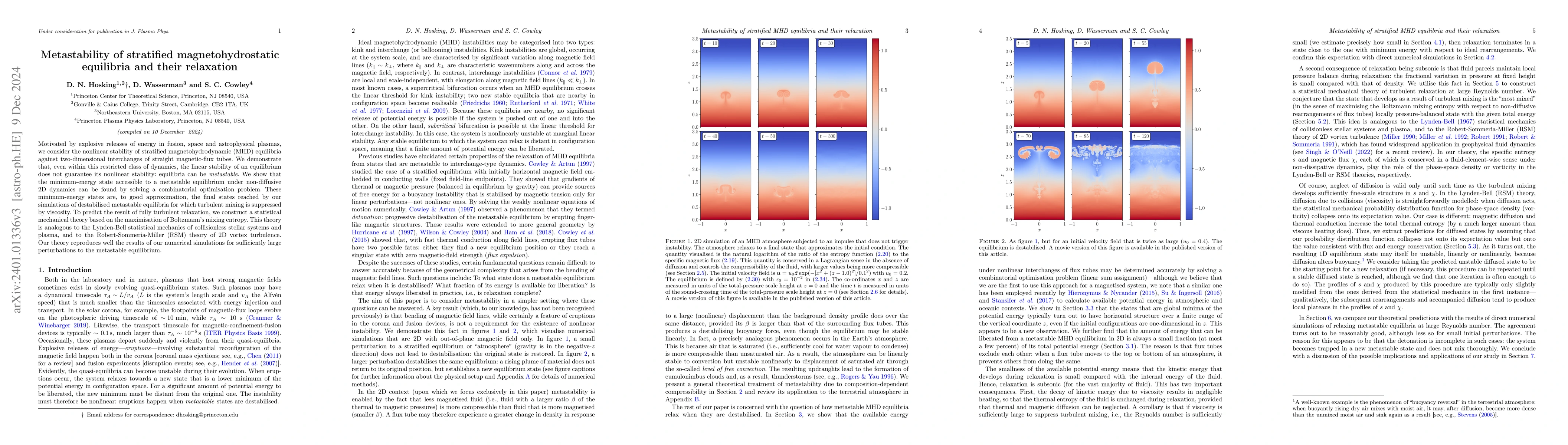 Thumbnail for Metastability of stratified magnetohydrostatic equilibria and their
  relaxation