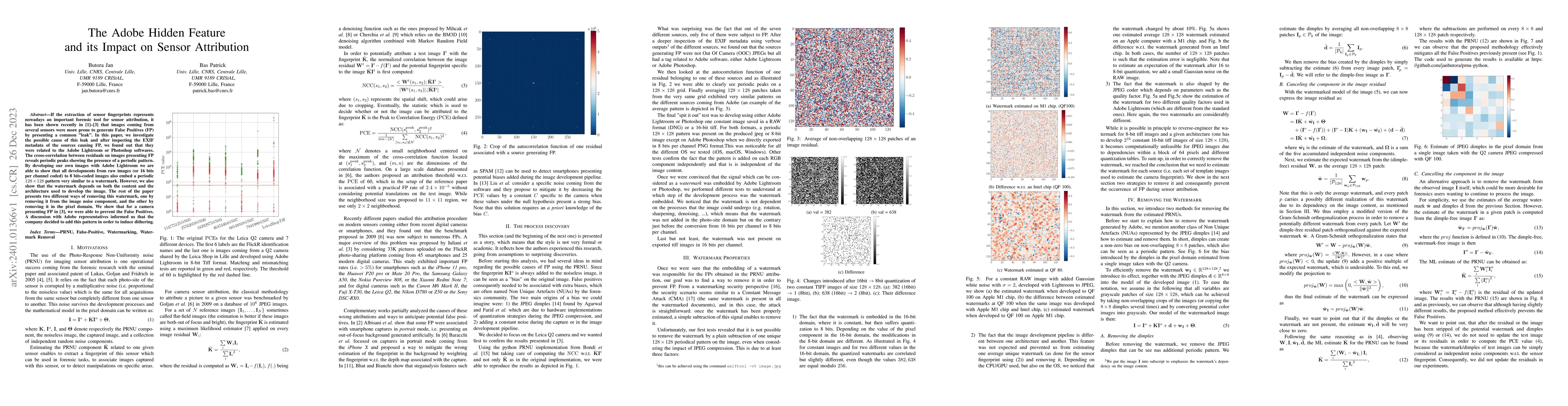 Thumbnail for The Adobe Hidden Feature and its Impact on Sensor Attribution