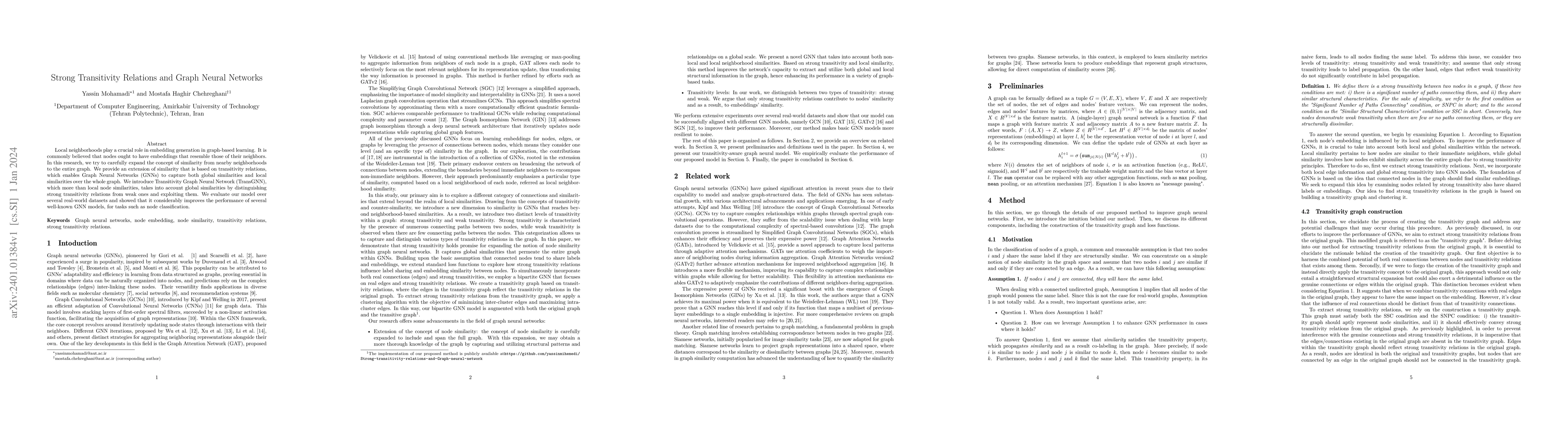 Thumbnail for Strong Transitivity Relations and Graph Neural Networks