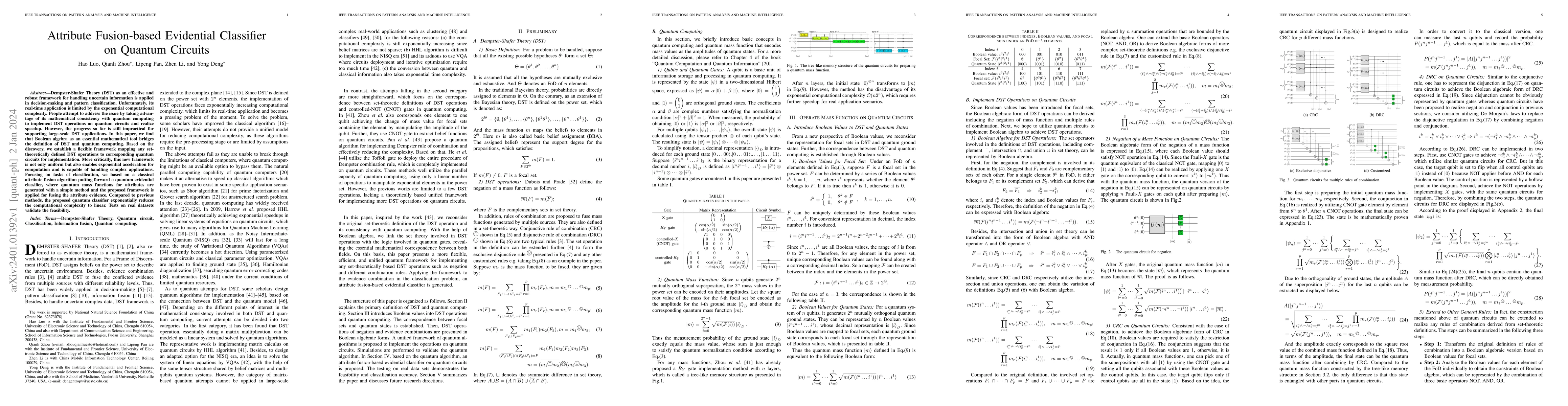 Thumbnail for Attribute Fusion-based Evidential Classifier on Quantum Circuits