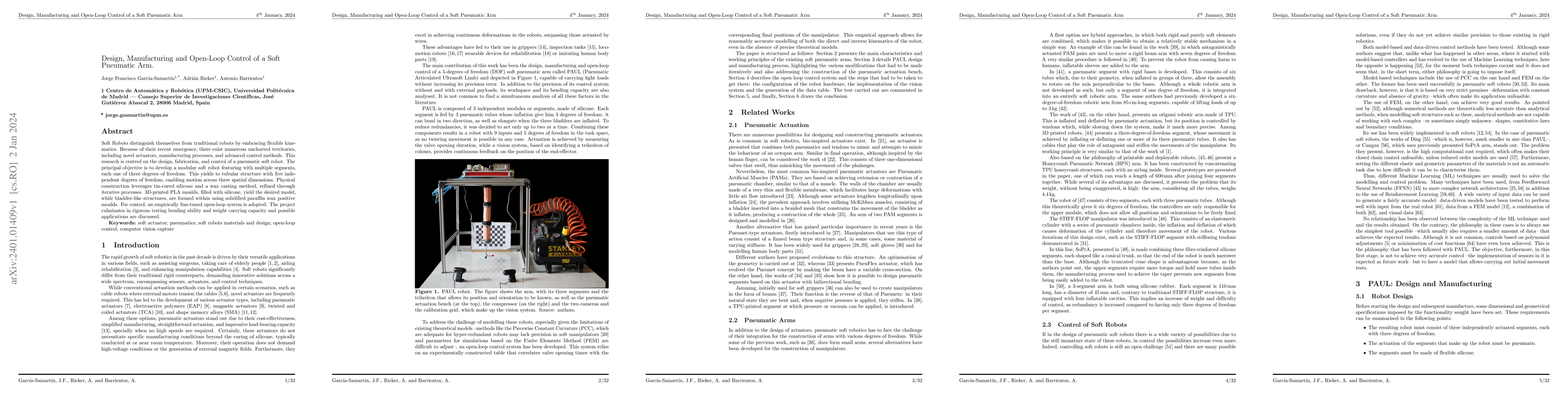 Thumbnail for Design, Manufacturing and Open-Loop Control of a Soft Pneumatic Arm