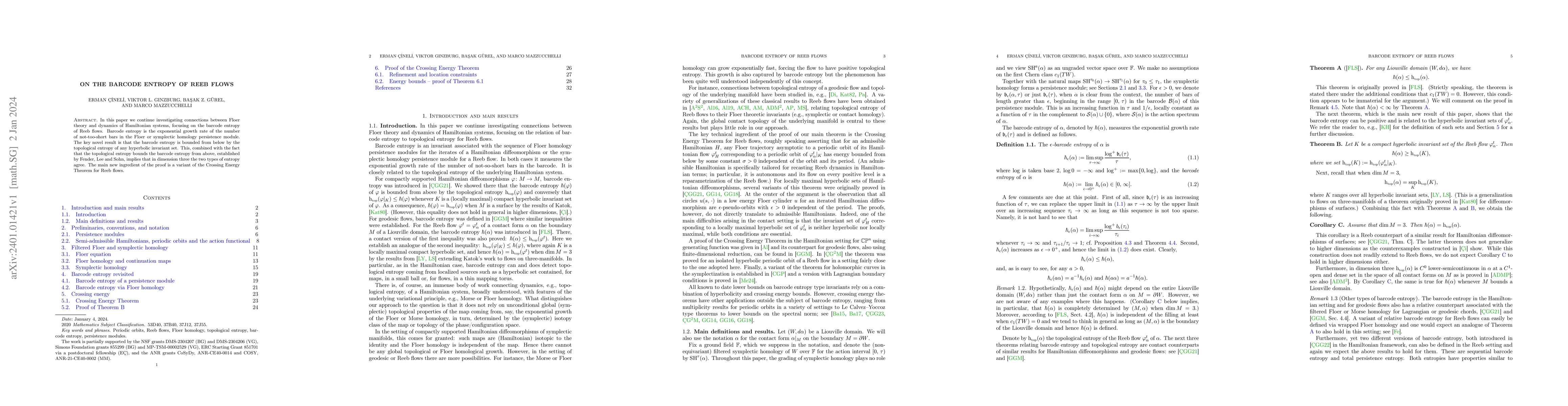 Thumbnail for On the Barcode Entropy of Reeb Flows