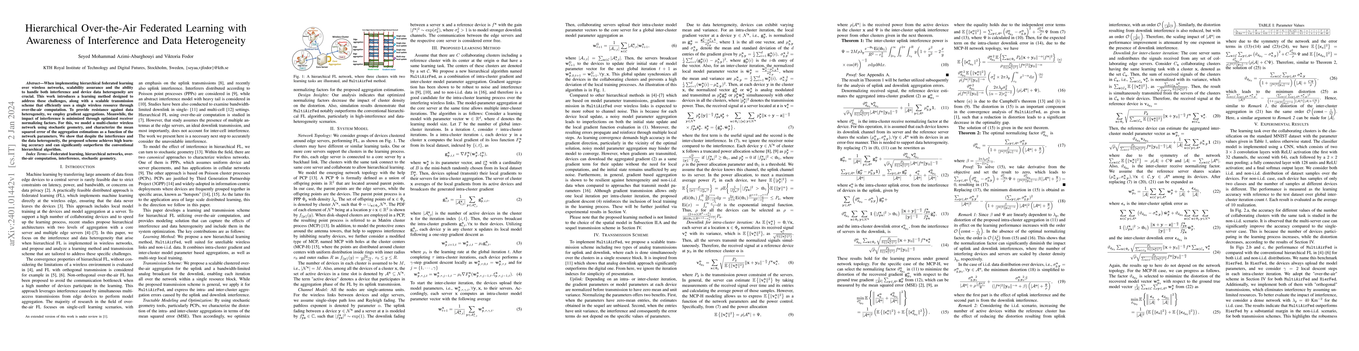 Thumbnail for Hierarchical Over-the-Air Federated Learning with Awareness of
  Interference and Data Heterogeneity