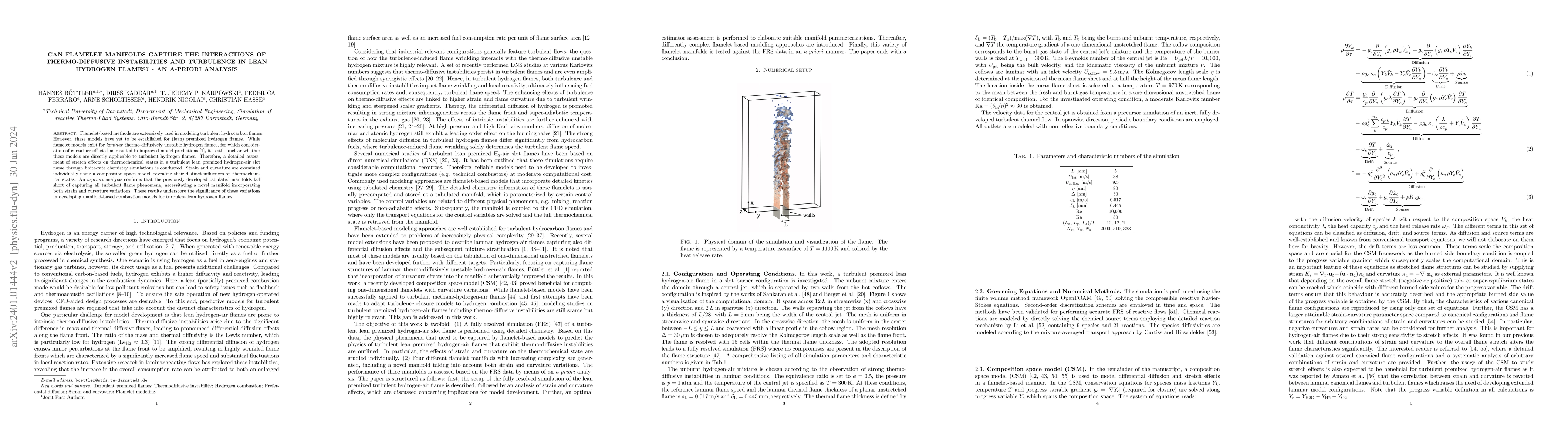 Thumbnail for Can flamelet manifolds capture the interactions of thermo-diffusive
  instabilities and turbulence in lean hydrogen flames? -- An a-priori analysis