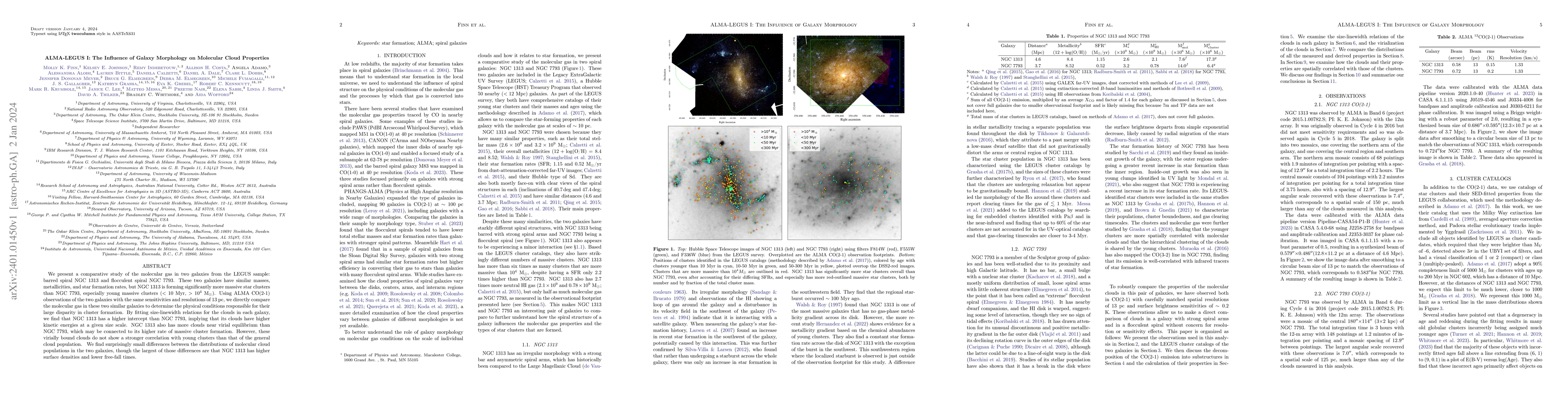 Thumbnail for ALMA-LEGUS I: The Influence of Galaxy Morphology on Molecular Cloud
  Properties