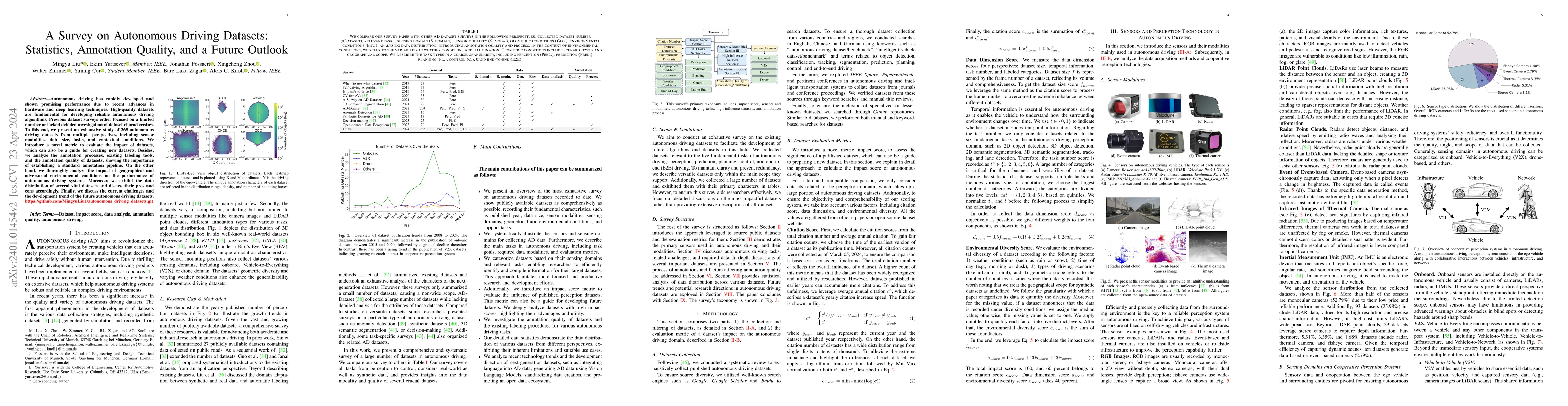 Thumbnail for A Survey on Autonomous Driving Datasets: Statistics, Annotation Quality,
  and a Future Outlook