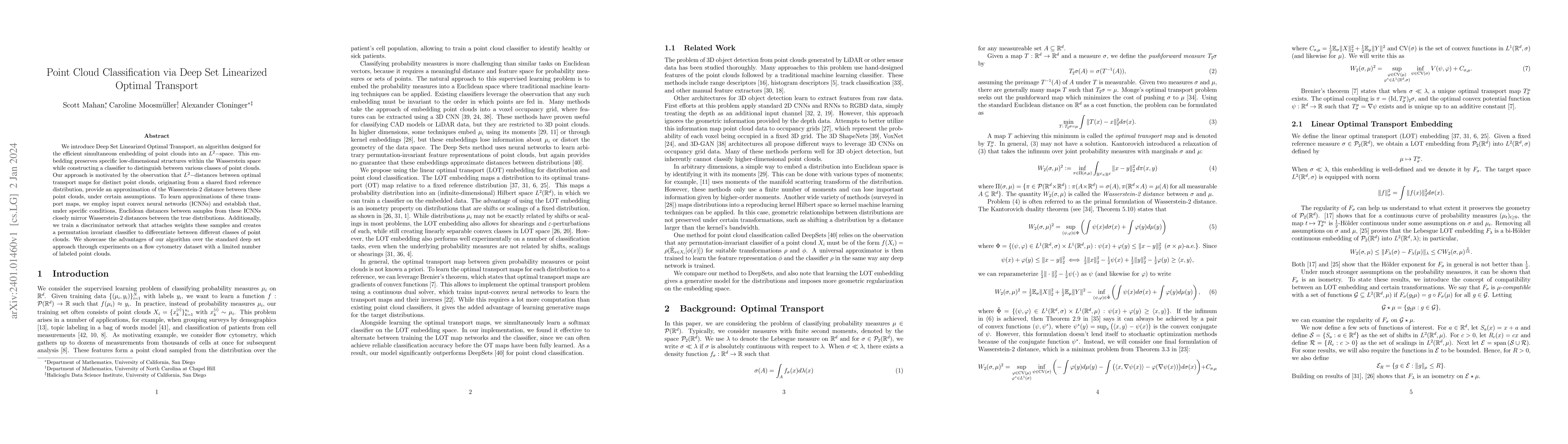 Thumbnail for Point Cloud Classification via Deep Set Linearized Optimal Transport