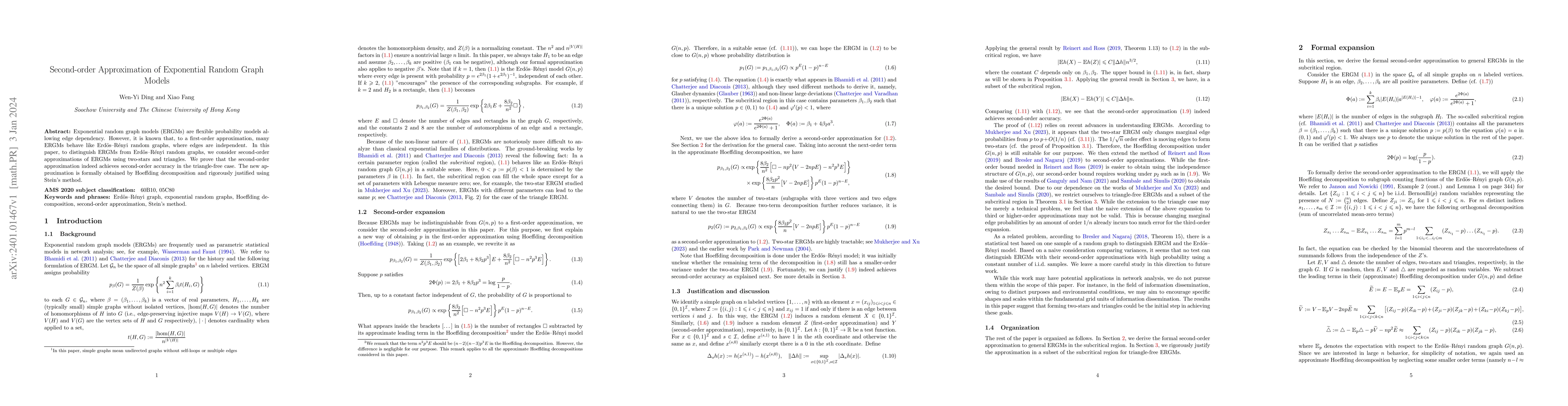 Thumbnail for Second-order Approximation of Exponential Random Graph Models