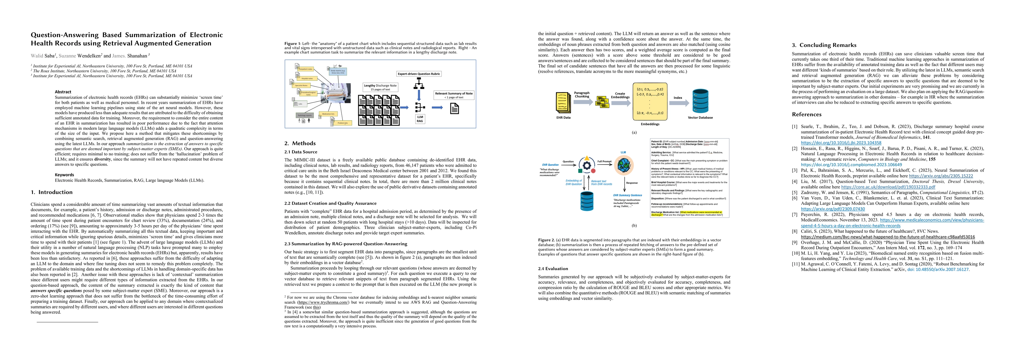 Thumbnail for Question-Answering Based Summarization of Electronic Health Records
  using Retrieval Augmented Generation