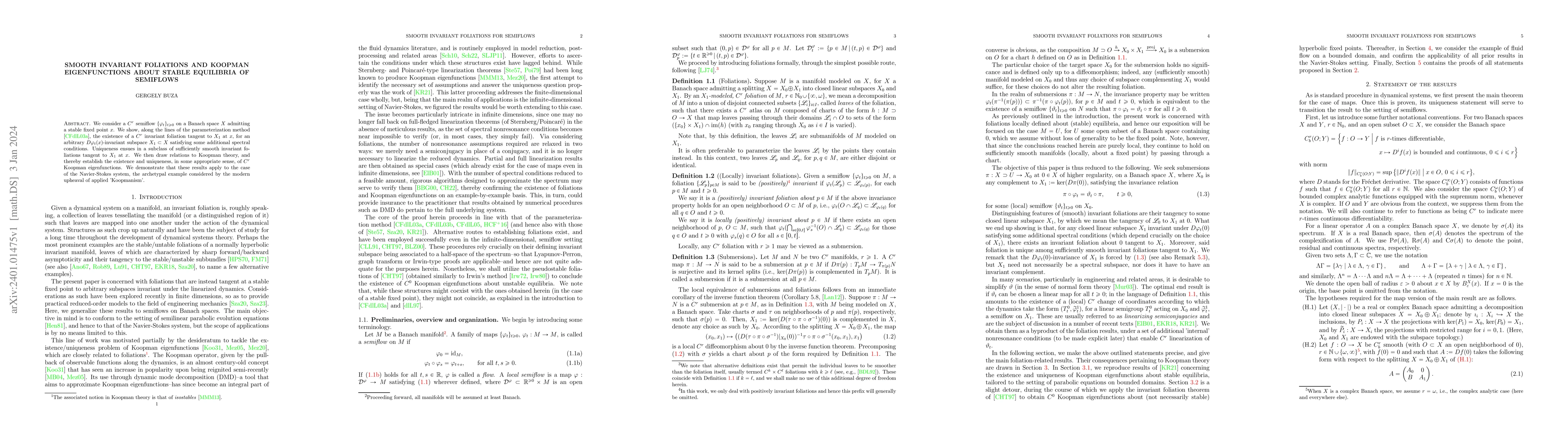 Thumbnail for Smooth invariant foliations and Koopman eigenfunctions about stable
  equilibria of semiflows