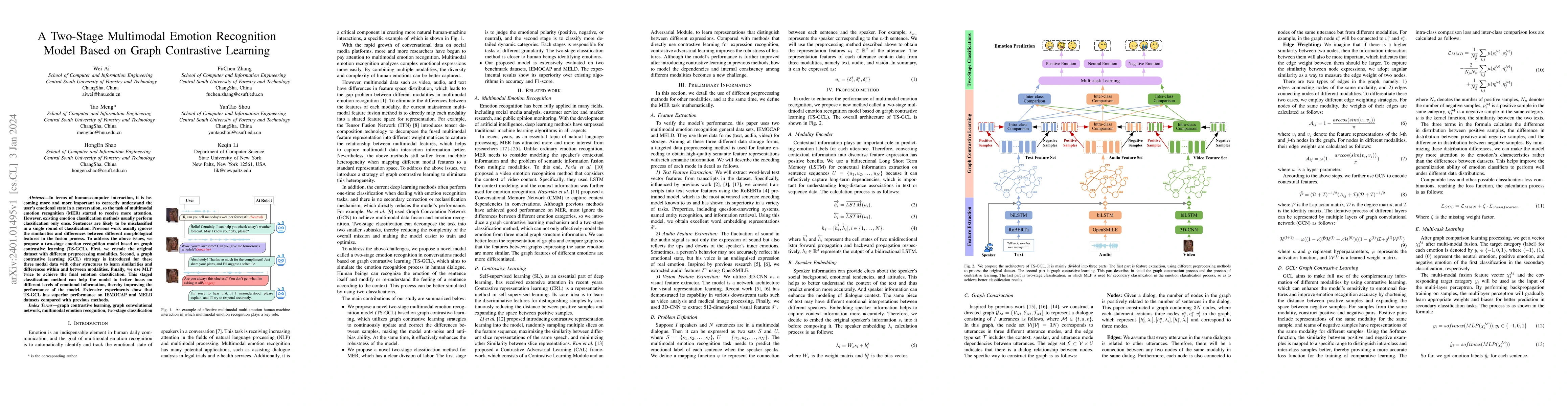 Thumbnail for A Two-Stage Multimodal Emotion Recognition Model Based on Graph
  Contrastive Learning