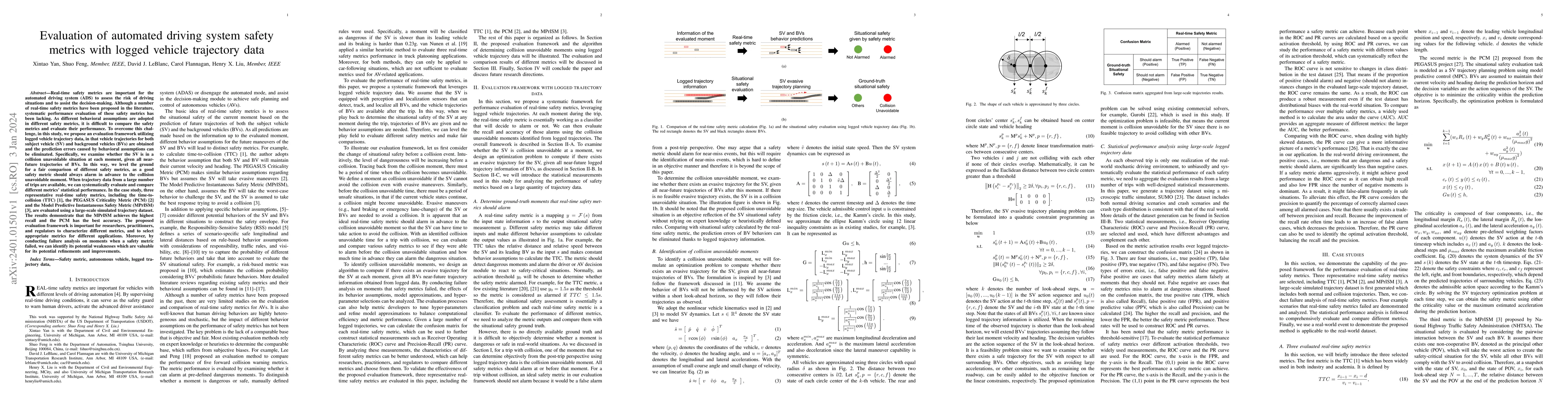 Thumbnail for Evaluation of automated driving system safety metrics with logged
  vehicle trajectory data