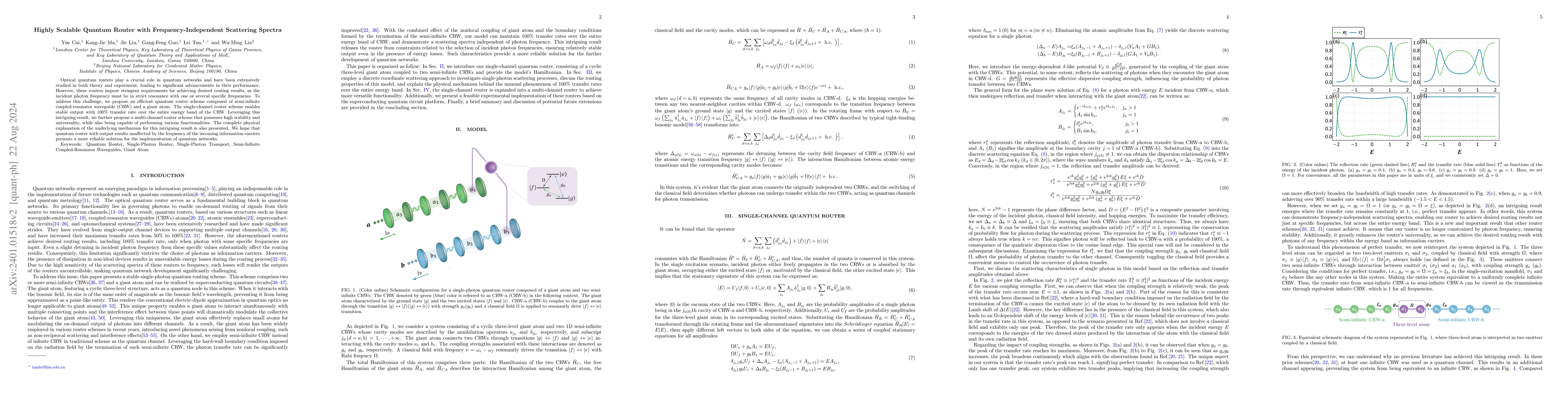Thumbnail for Highly Scalable Quantum Router with Frequency-Independent Scattering
  Spectra