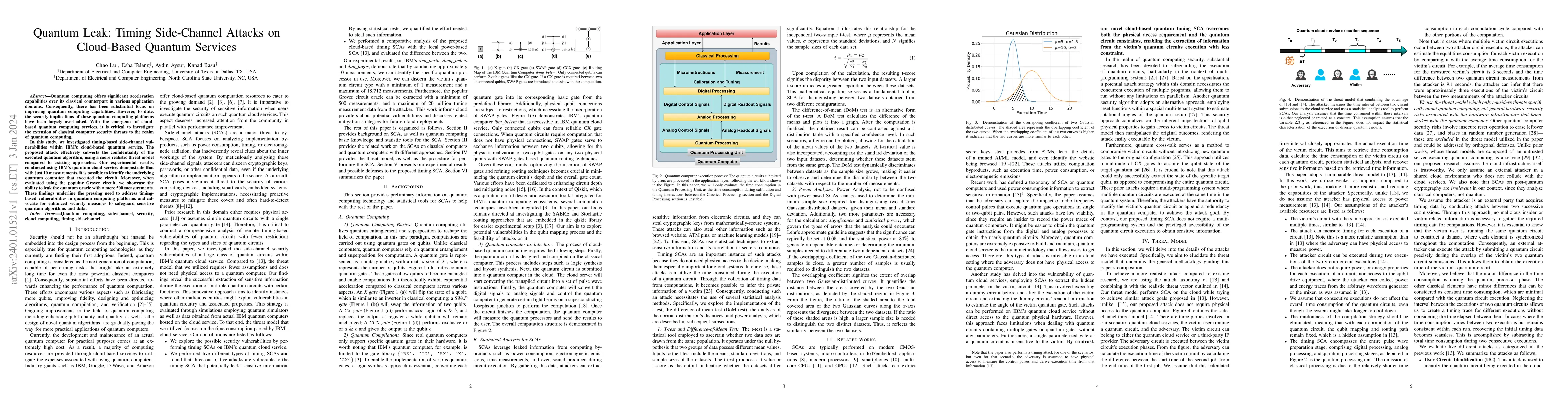 Thumbnail for Quantum Leak: Timing Side-Channel Attacks on Cloud-Based Quantum
  Services