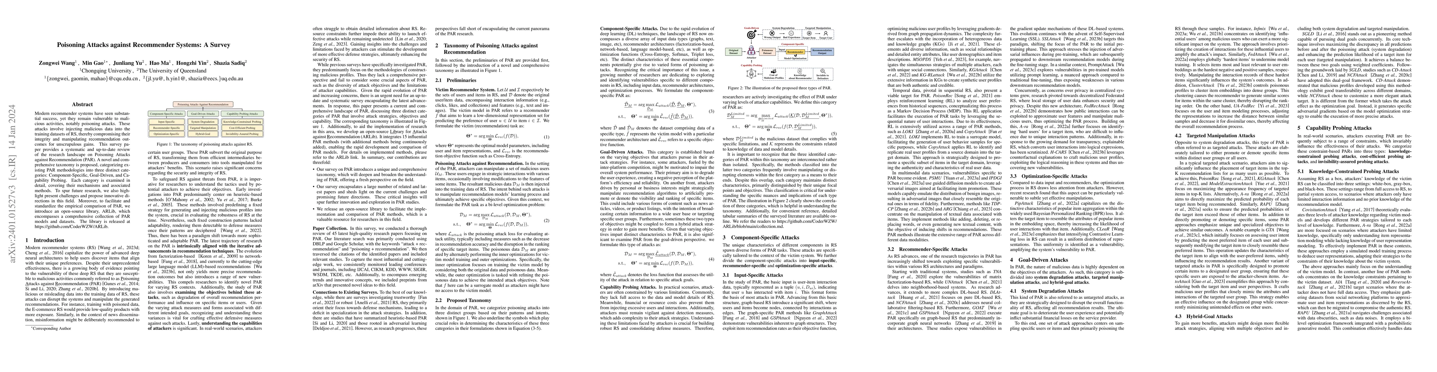 Thumbnail for Poisoning Attacks against Recommender Systems: A Survey