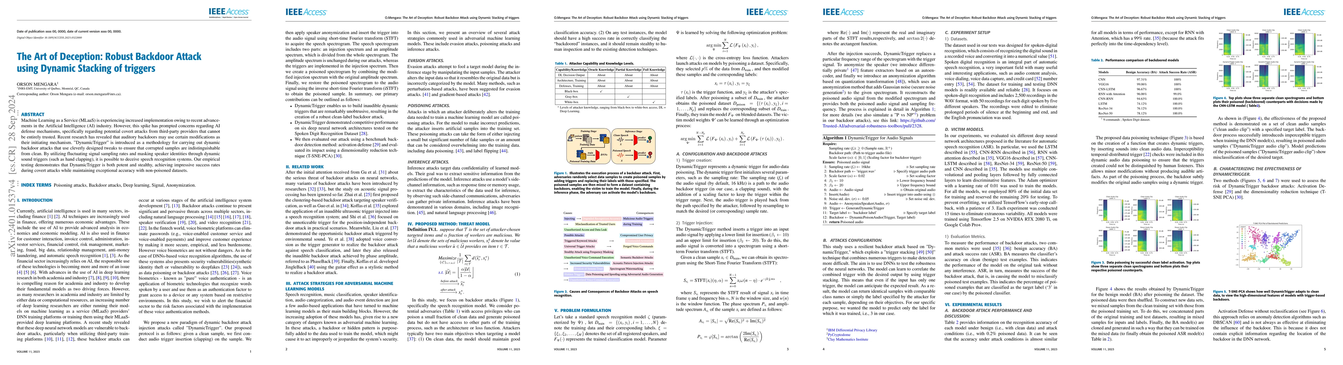 Thumbnail for The Art of Deception: Robust Backdoor Attack using Dynamic Stacking of
  Triggers