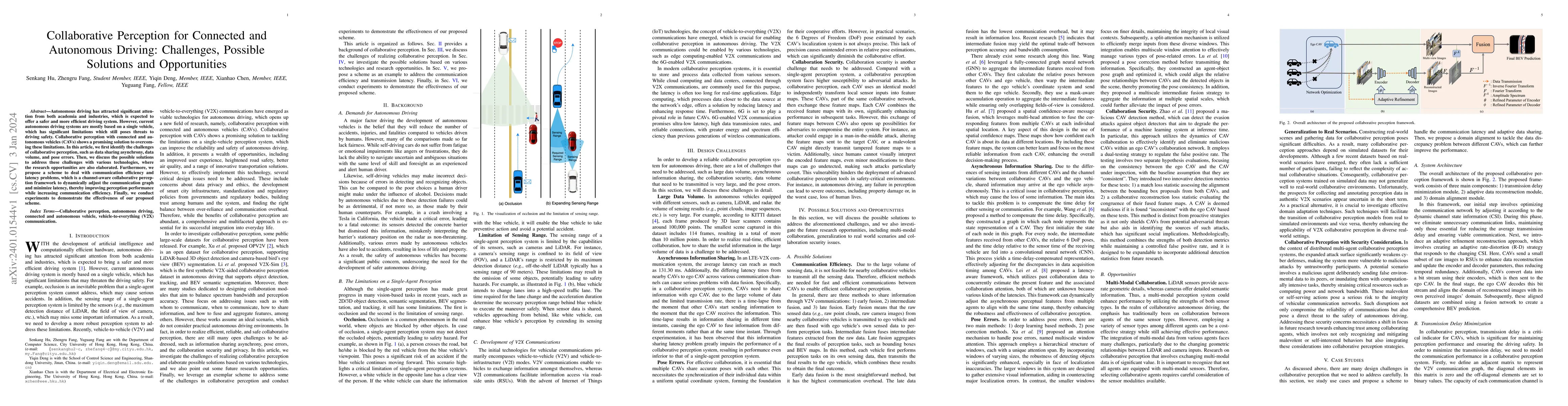 Thumbnail for Collaborative Perception for Connected and Autonomous Driving:
  Challenges, Possible Solutions and Opportunities