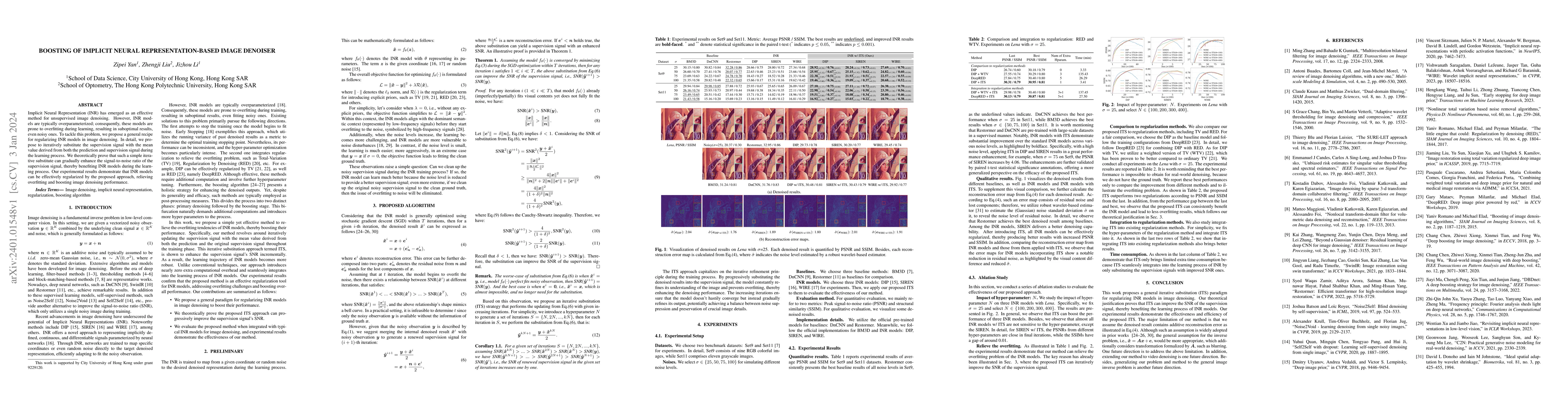 Thumbnail for Boosting of Implicit Neural Representation-based Image Denoiser