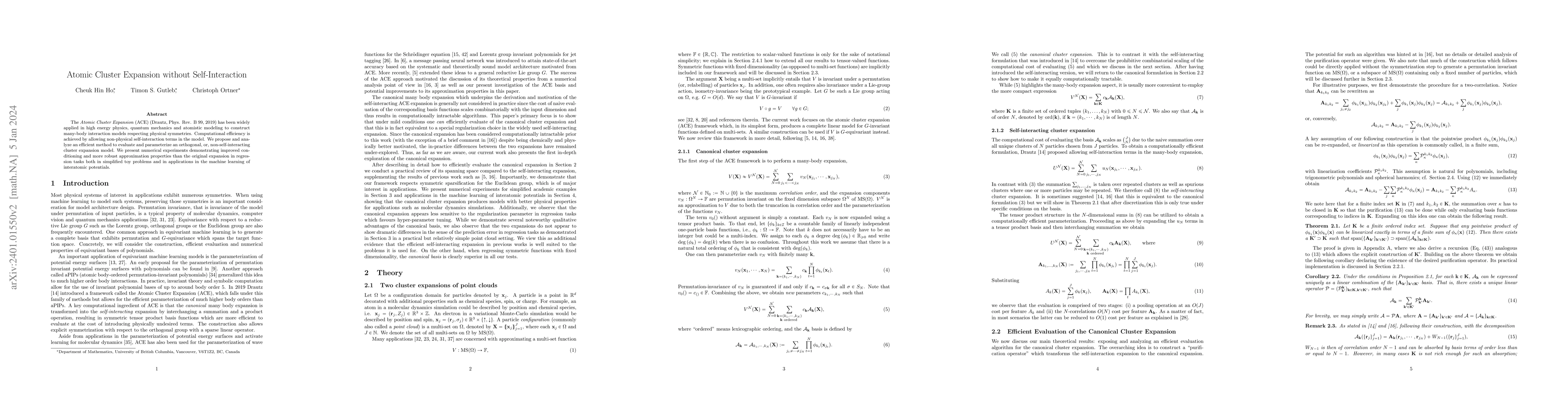 Thumbnail for Atomic Cluster Expansion without Self-Interaction