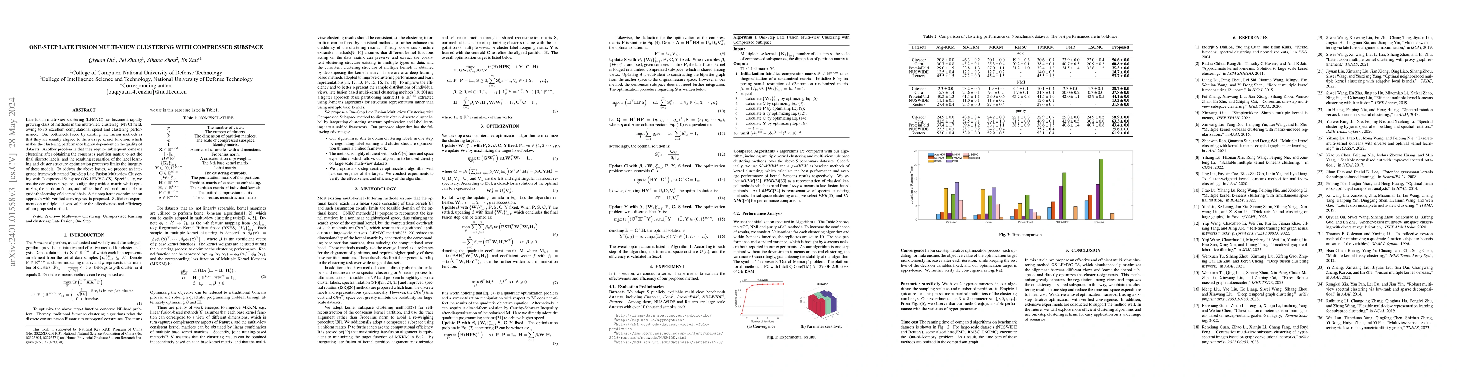 Thumbnail for One-Step Late Fusion Multi-view Clustering with Compressed Subspace