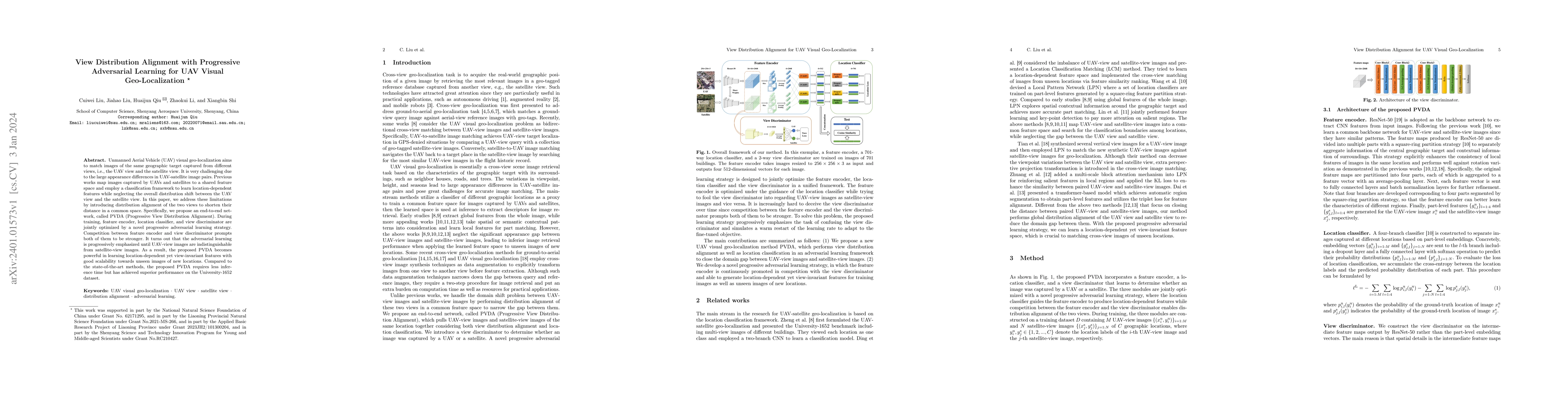 Thumbnail for View Distribution Alignment with Progressive Adversarial Learning for
  UAV Visual Geo-Localization
