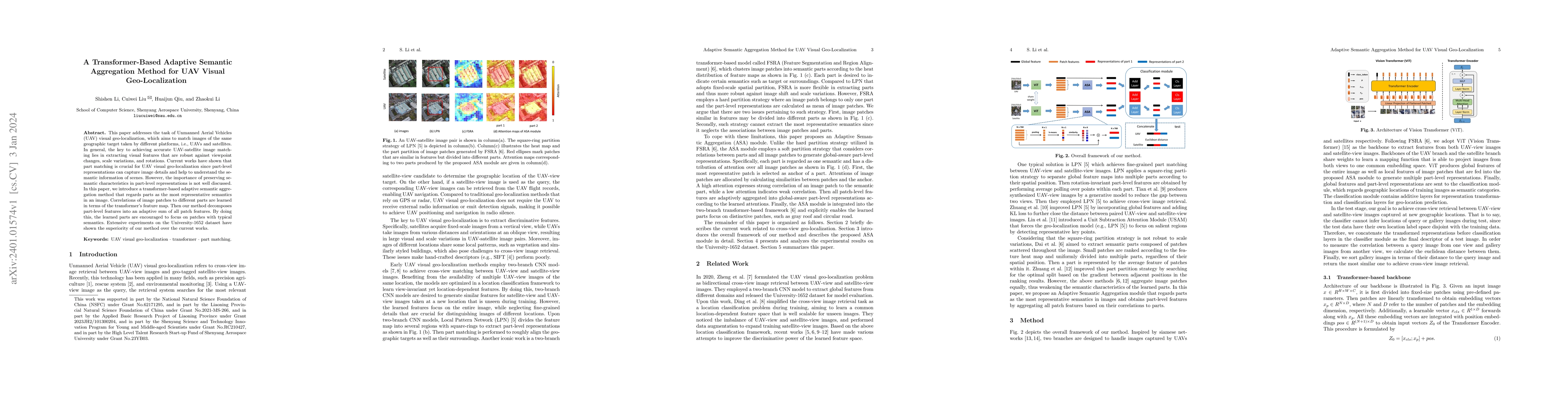 Thumbnail for A Transformer-Based Adaptive Semantic Aggregation Method for UAV Visual
  Geo-Localization