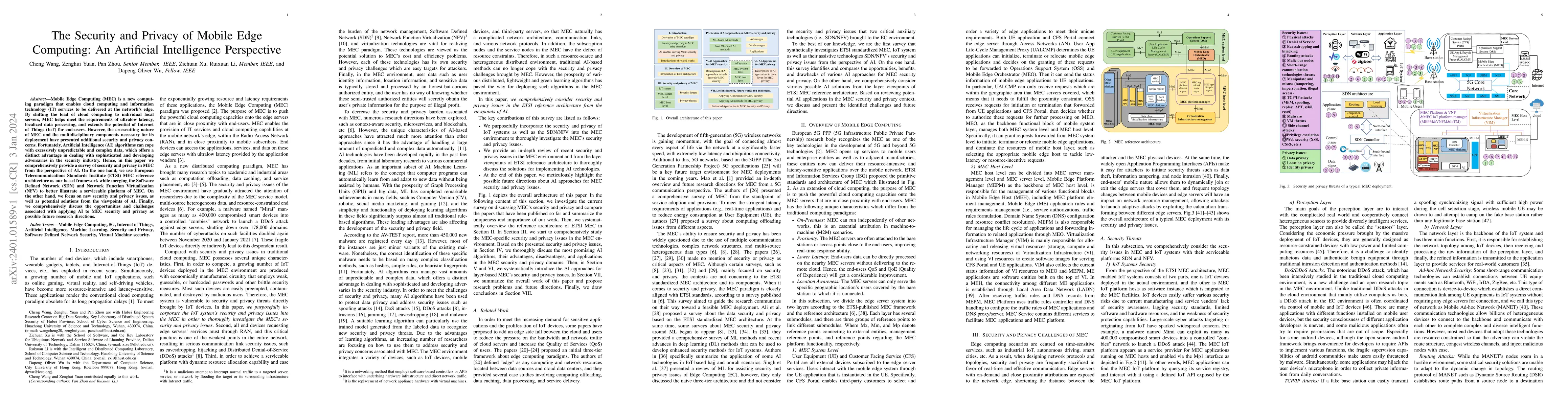 Thumbnail for The Security and Privacy of Mobile Edge Computing: An Artificial
  Intelligence Perspective