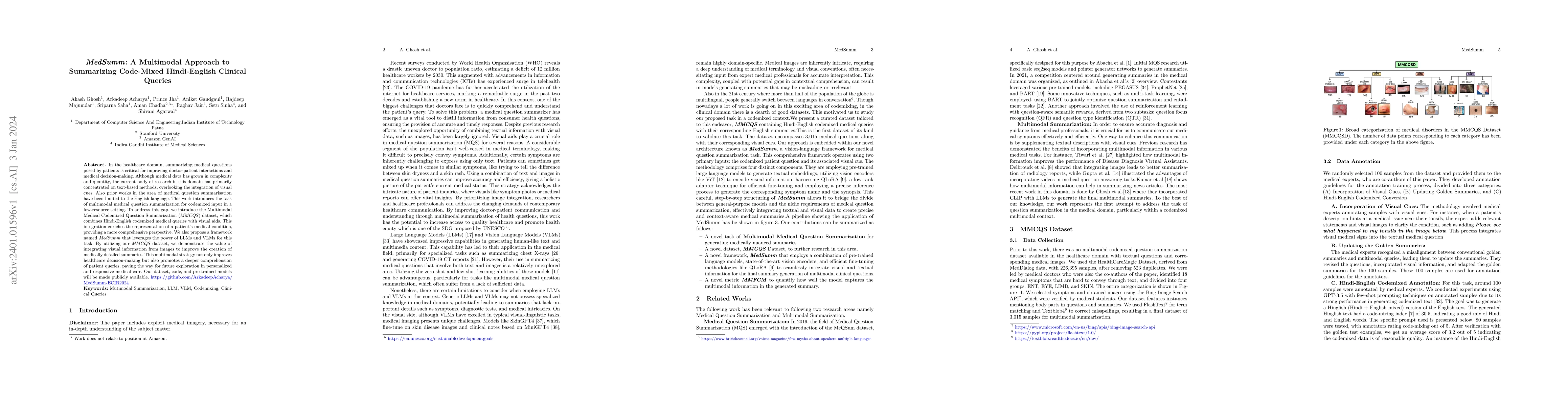 Thumbnail for MedSumm: A Multimodal Approach to Summarizing Code-Mixed Hindi-English
  Clinical Queries