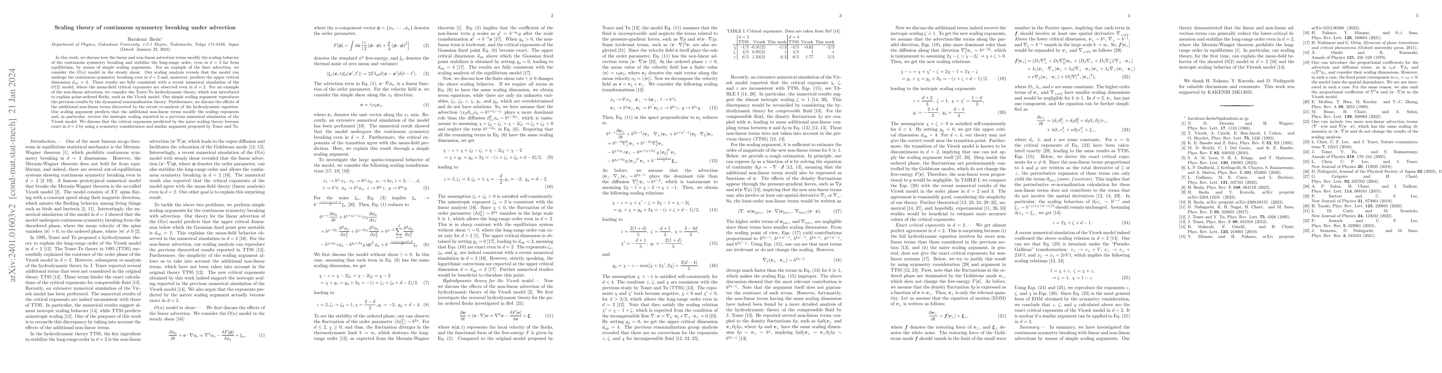 Thumbnail for Scaling theory of continuous symmetry breaking under advection