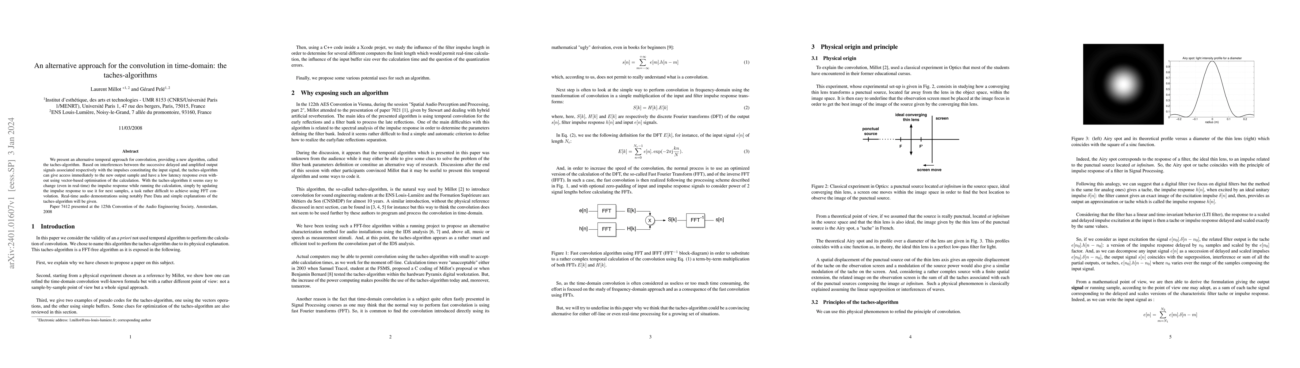Thumbnail for An alternative approach for the convolution in time-domain: the
  taches-algorithms