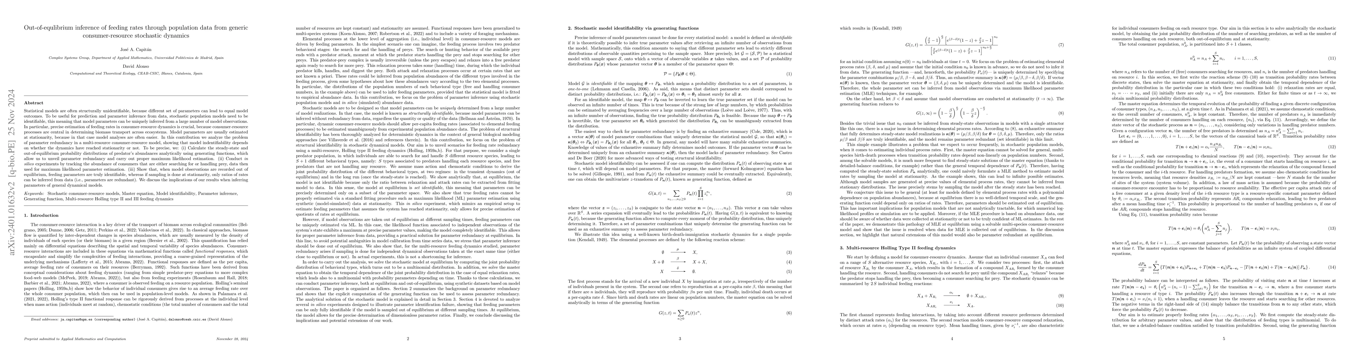 Thumbnail for Out-of-equlibrium inference of stochastic model parameters through
  population data from generic consumer-resource dynamics