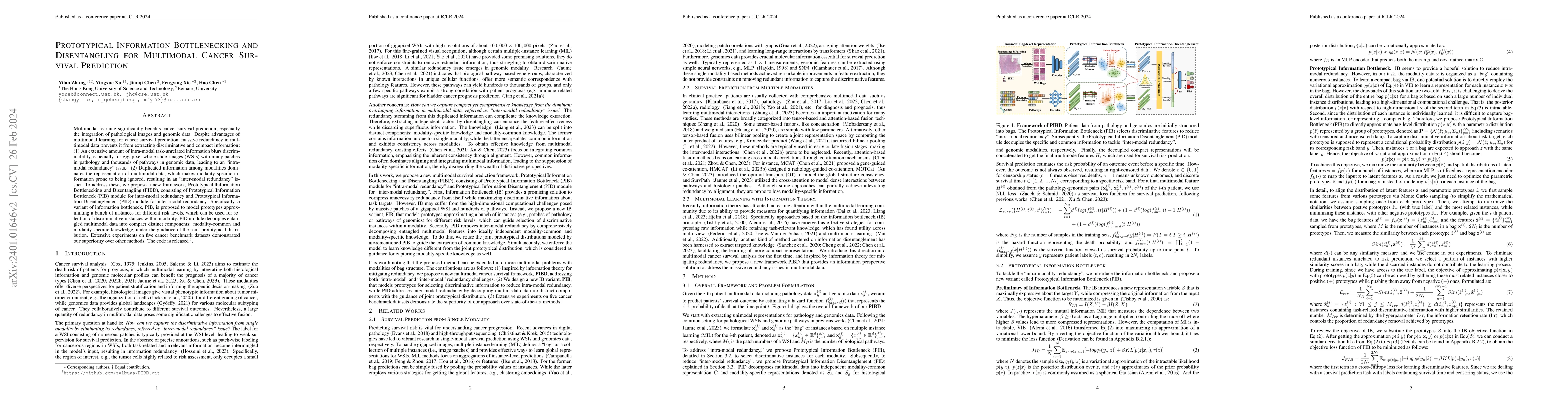 Thumbnail for Prototypical Information Bottlenecking and Disentangling for Multimodal
  Cancer Survival Prediction