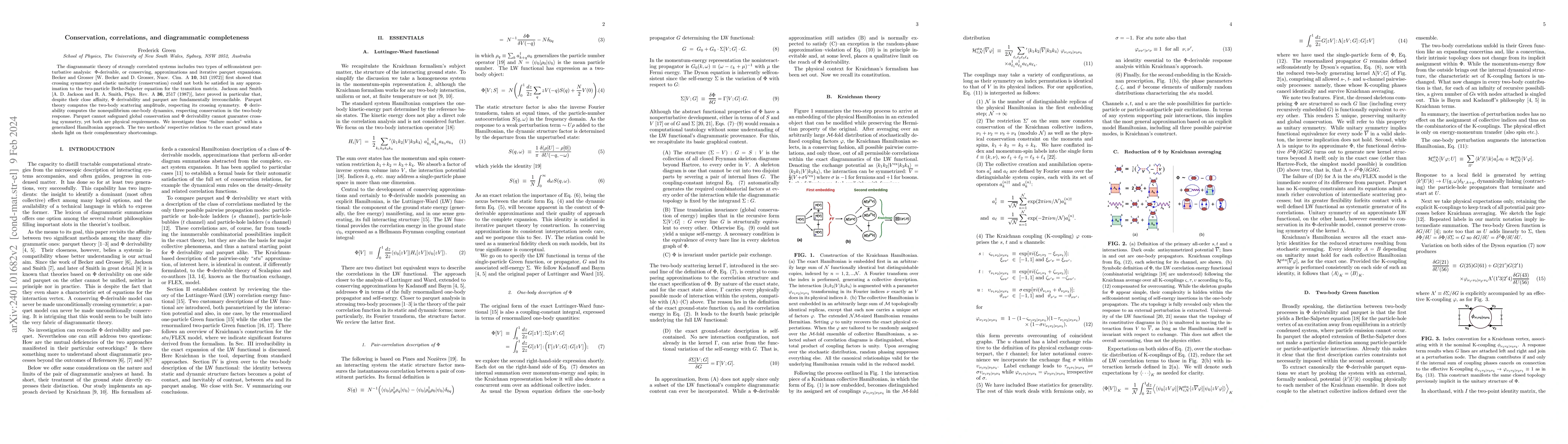 Thumbnail for Conservation, correlations, and diagrammatic completeness