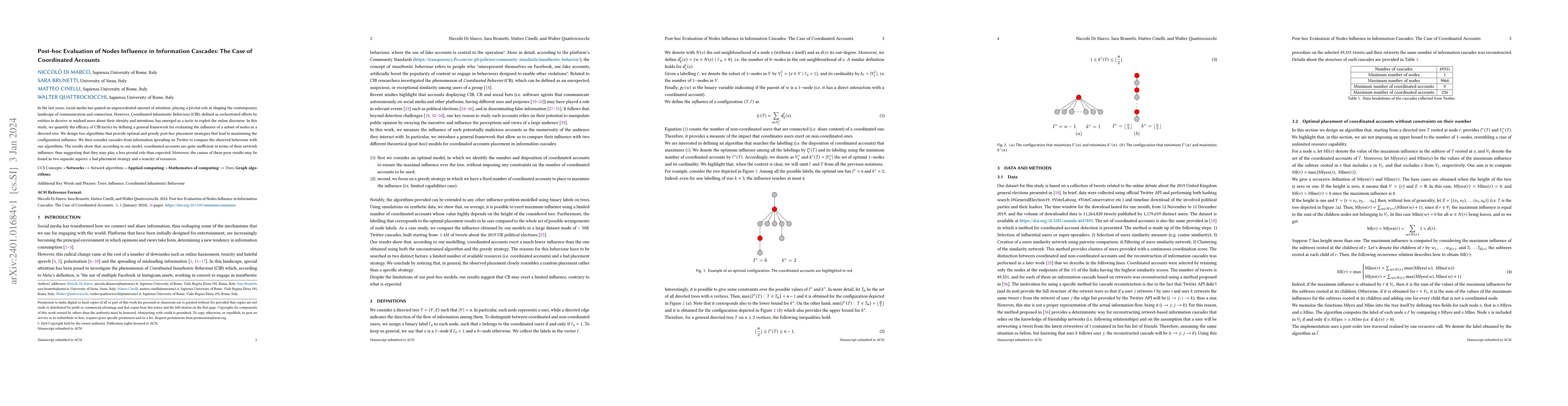 Thumbnail for Post-hoc evaluation of nodes influence in information cascades: the case
  of coordinated accounts