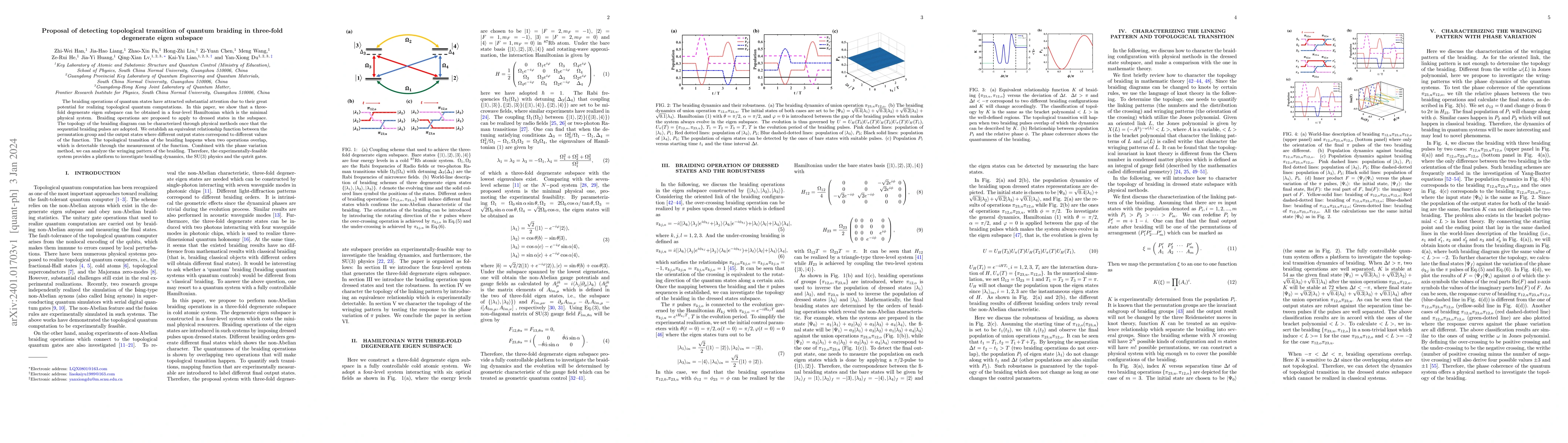 Thumbnail for Proposal of detecting topological transition of quantum braiding in
  three-fold degenerate eigen subspace