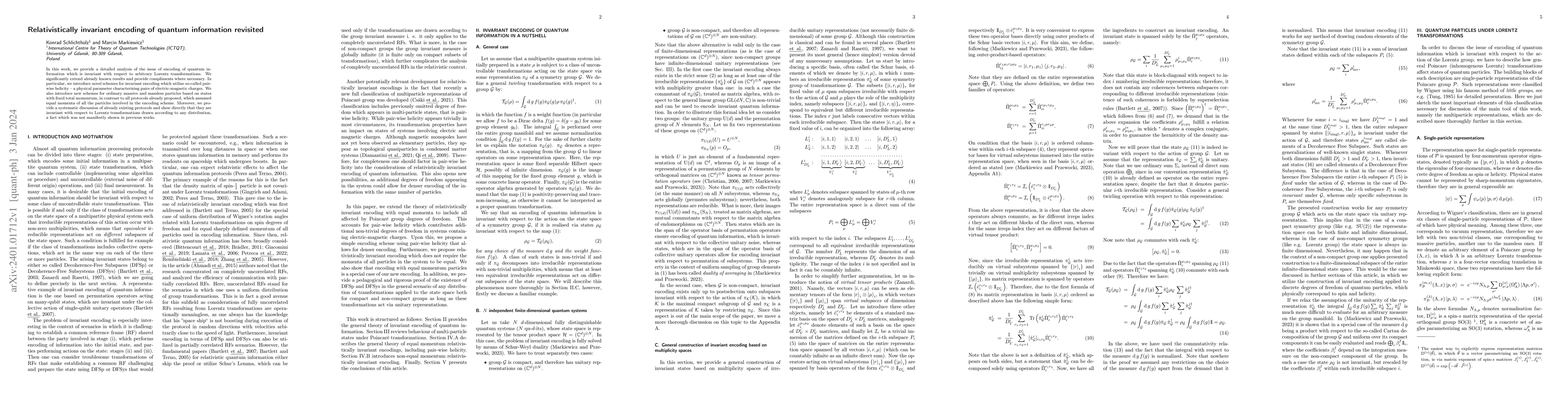 Thumbnail for Relativistically invariant encoding of quantum information revisited