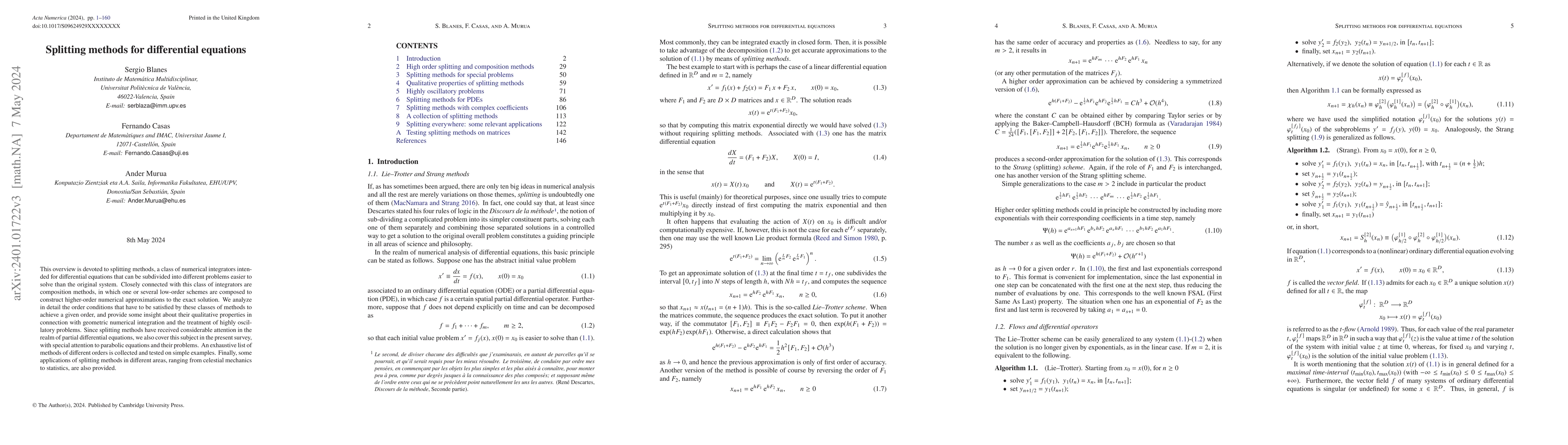 Thumbnail for Splitting Methods for differential equations