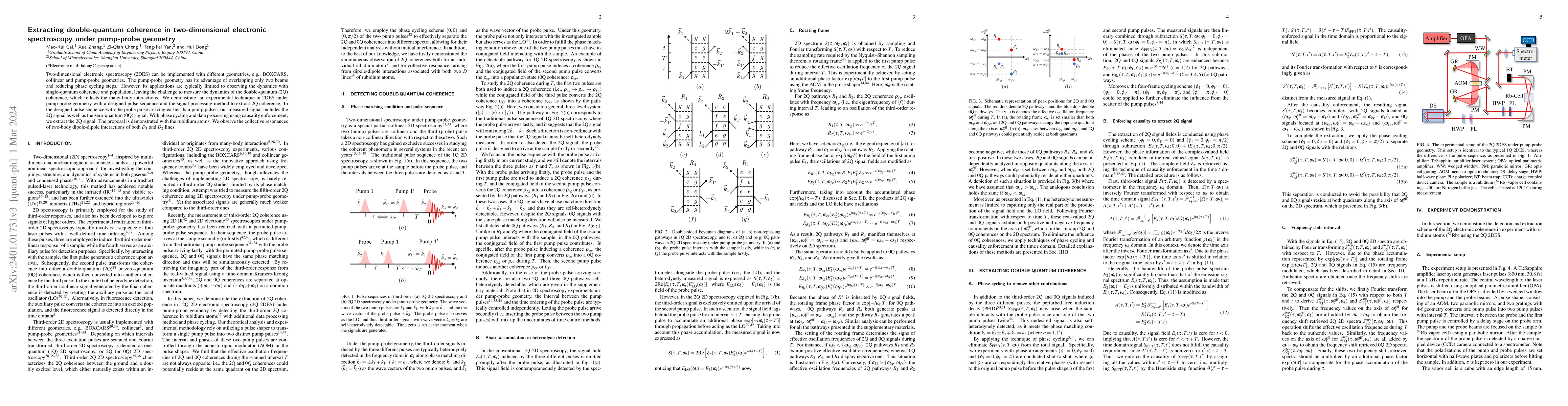 Thumbnail for Extracting double-quantum coherence in two-dimensional electronic
  spectroscopy under pump-probe geometry