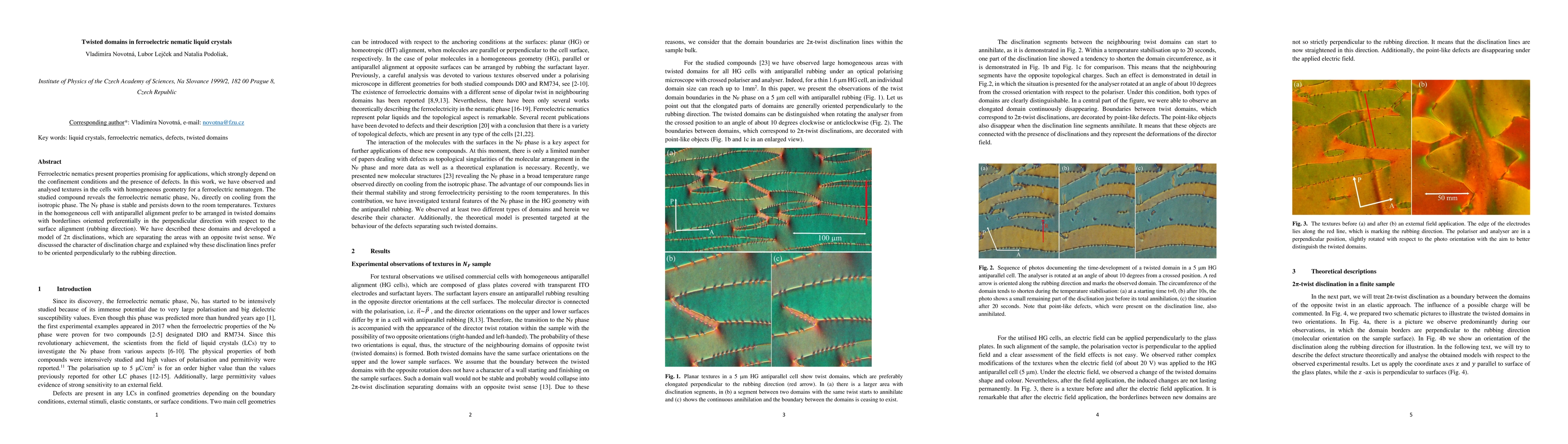 Thumbnail for Twisted domains in ferroelectric nematic liquid crystals