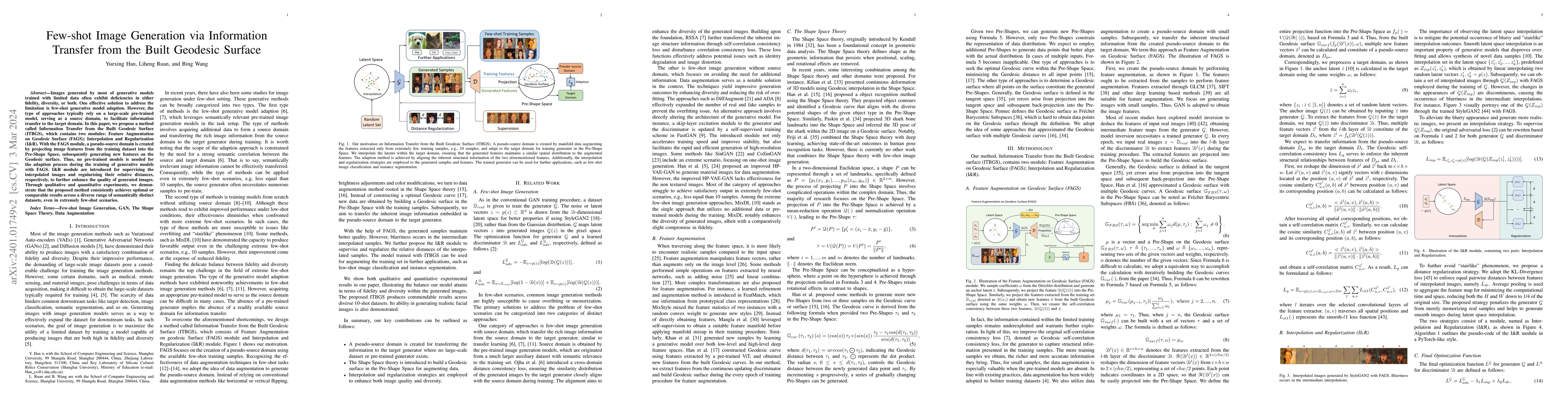 Thumbnail for Few-shot Image Generation via Information Transfer from the Built
  Geodesic Surface