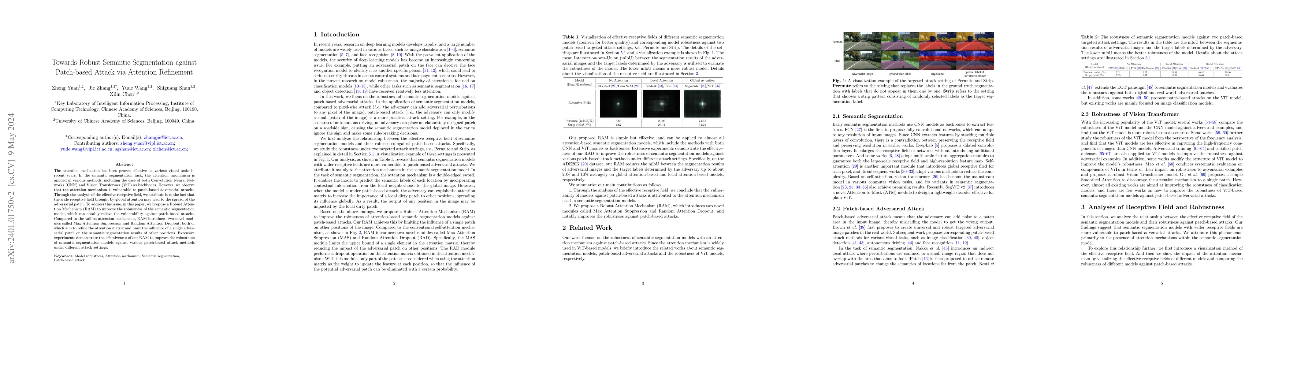 Thumbnail for Towards Robust Semantic Segmentation against Patch-based Attack via
  Attention Refinement