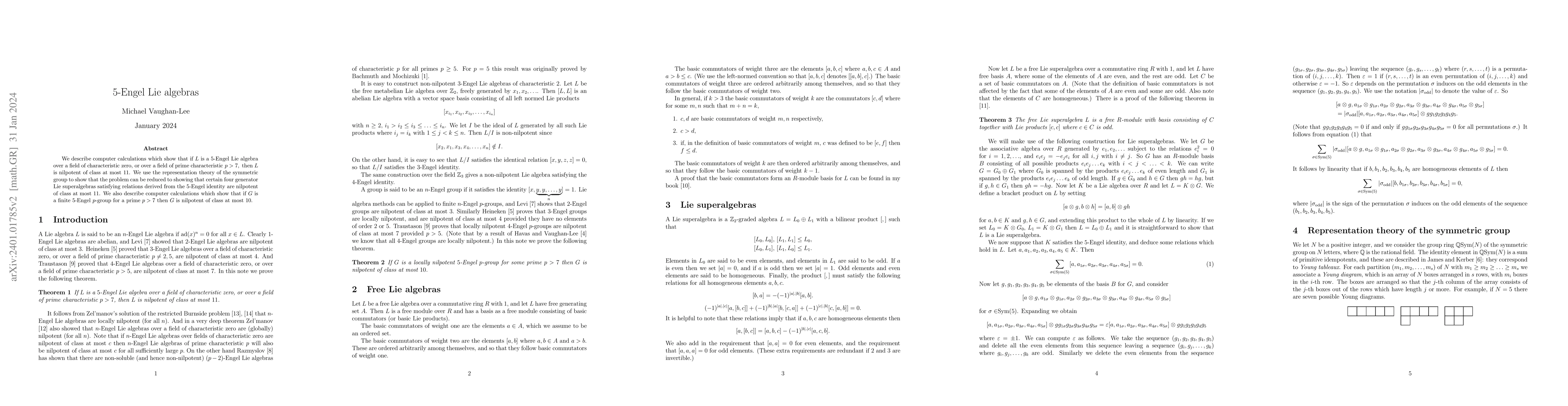 Thumbnail for 5-Engel Lie algebras