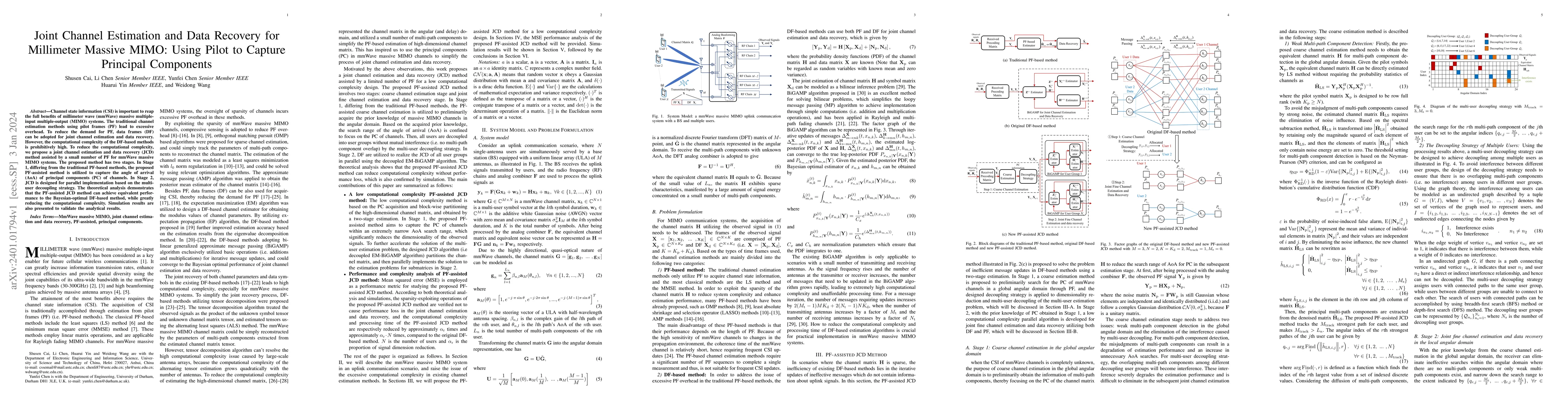 Thumbnail for Joint Channel Estimation and Data Recovery for Millimeter Massive MIMO:
  Using Pilot to Capture Principal Components