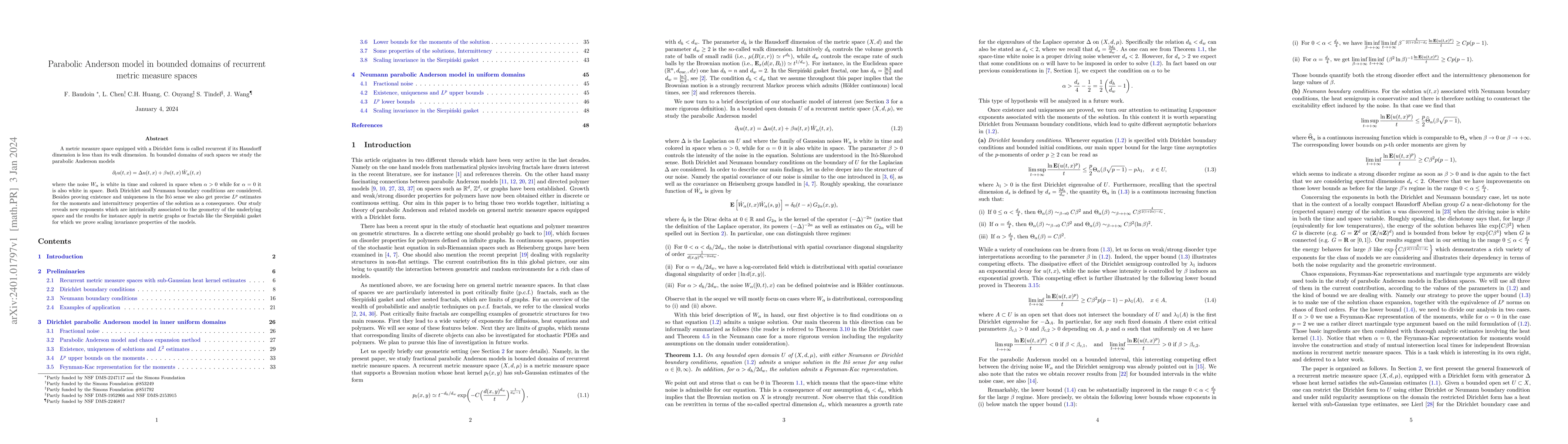 Thumbnail for Parabolic Anderson model in bounded domains of recurrent metric measure
  spaces